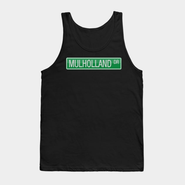Mulholland Drive Street Sign T-shirt Tank Top by reapolo